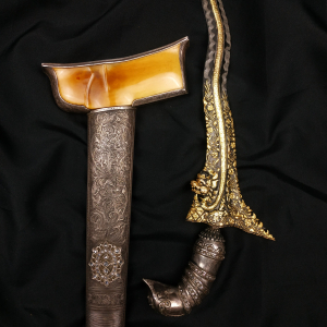 Keris Bugis Naga Raja Kinatah Emas