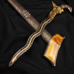 Keris Bugis Naga Raja Kinatah Emas
