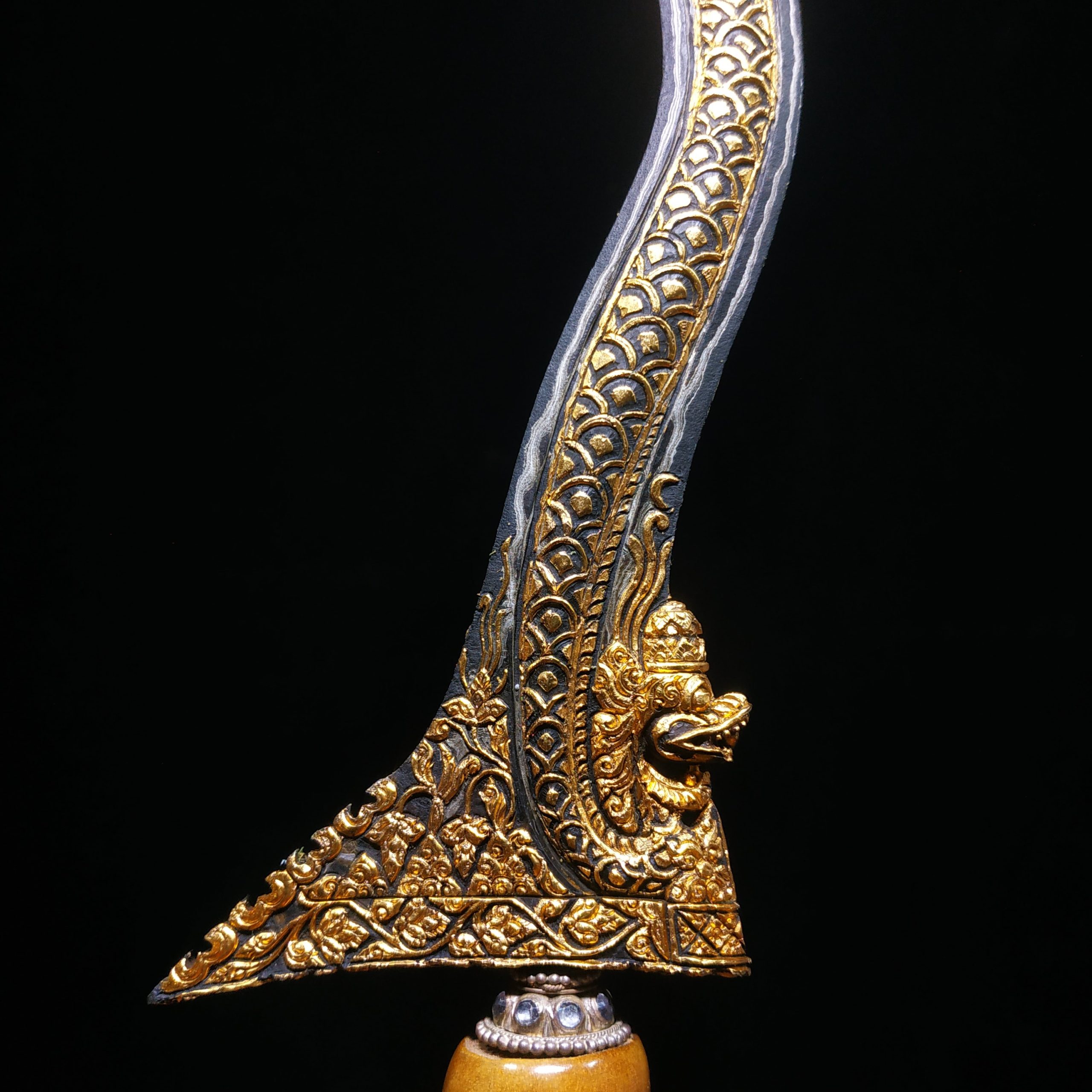 Keris Nogo Sapto Luk 7 Kinatah Kamarogan Pamor Wengkon