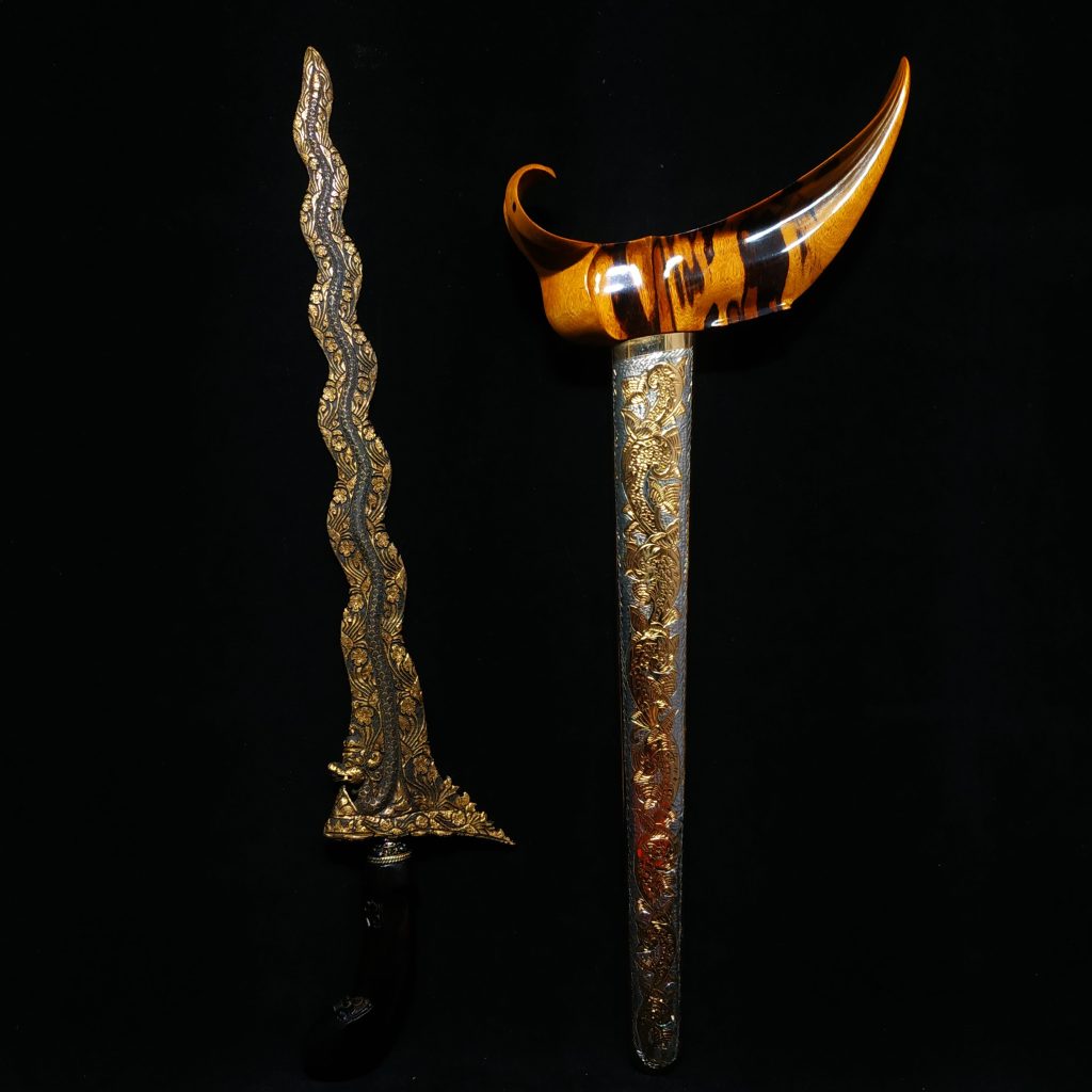Keris Nogo Sosro Luk 13 Corok Full Kinatah Kamarogan
