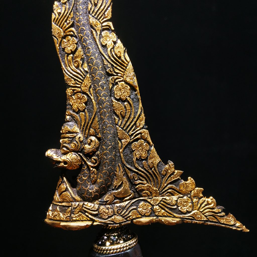 Keris Nogo Sosro Luk 13 Corok Full Kinatah Kamarogan
