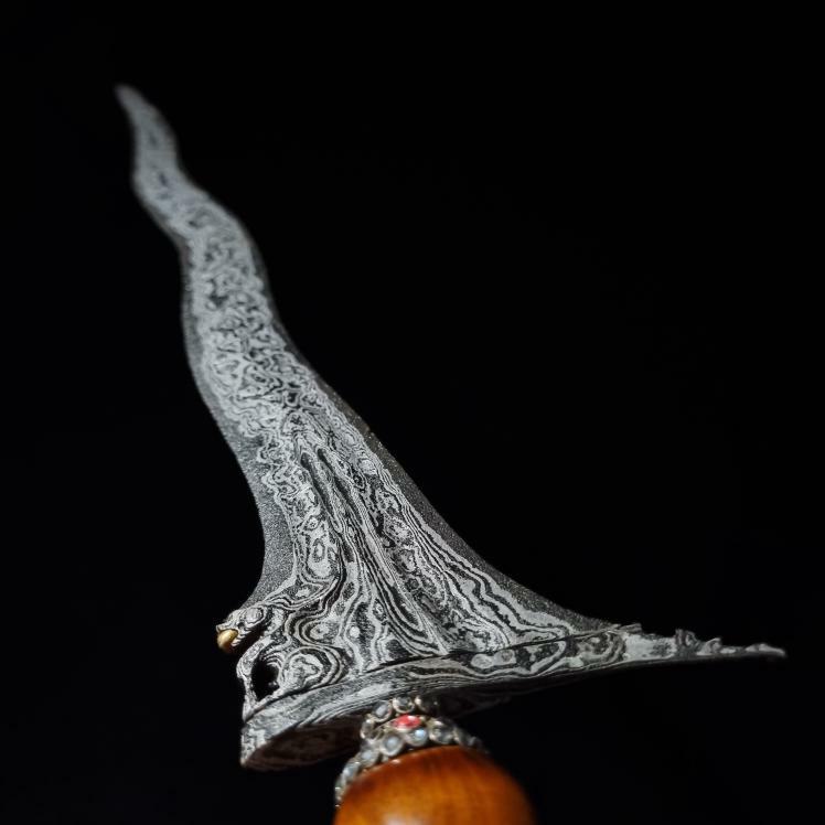 Keris Singo Barong Ngemut Emas Pamor Segoro Wedhi