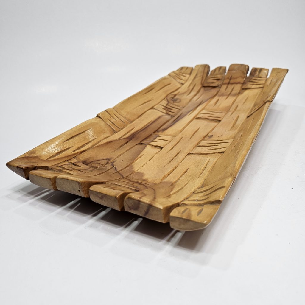 Piring Kotak Kayu Jati Motif Ukir