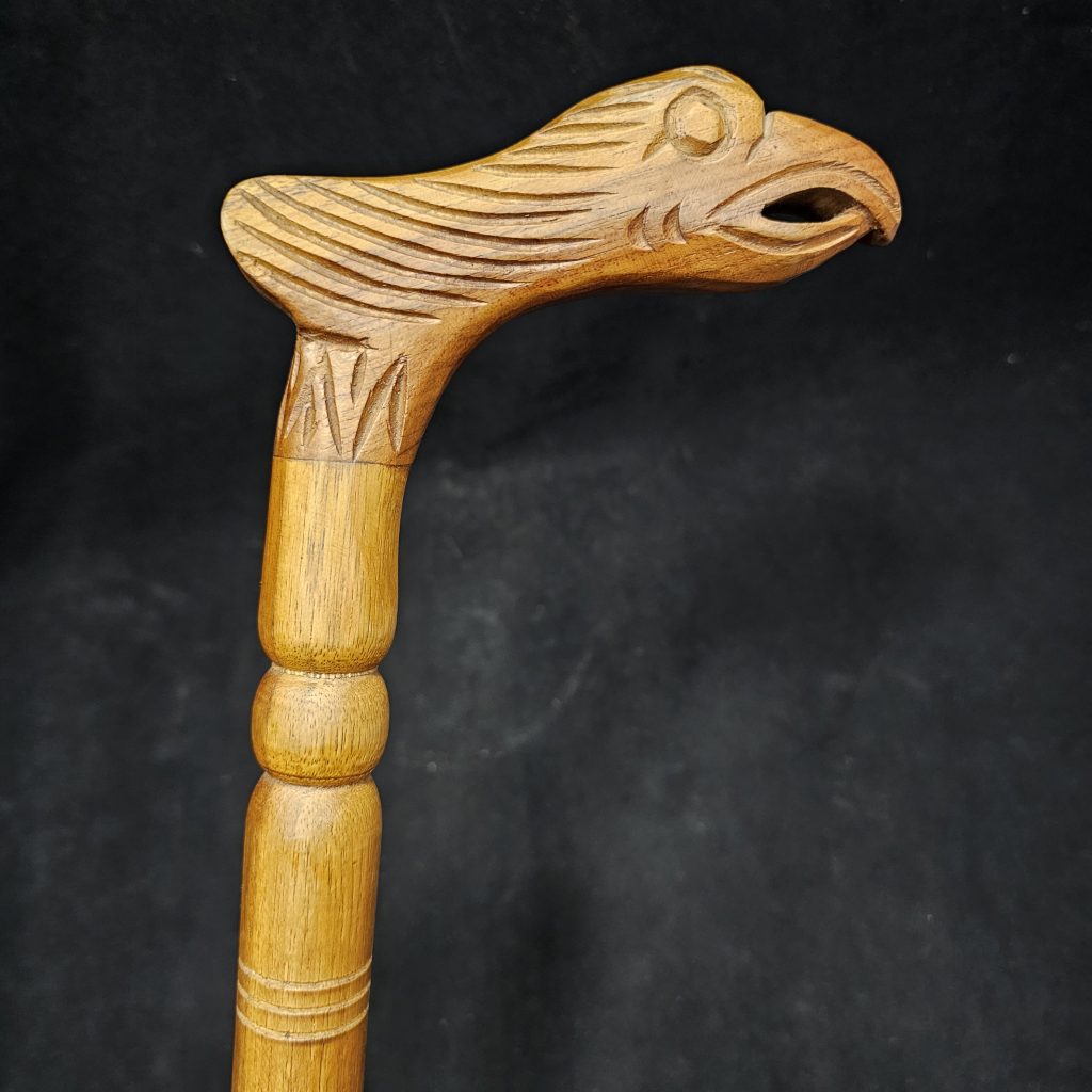 Tongkat Kayu Jati Motif Ukir Burung