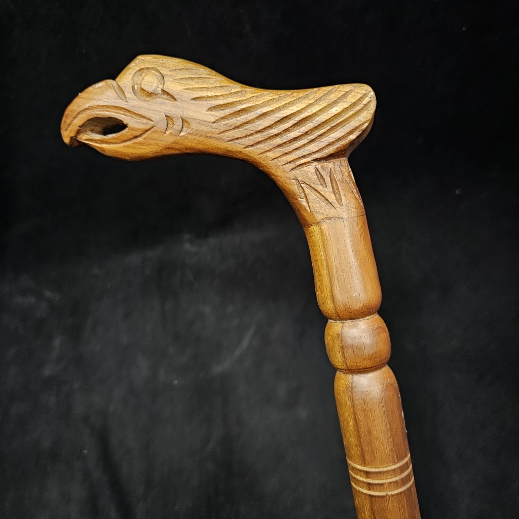 Tongkat Kayu Jati Motif Ukir Burung