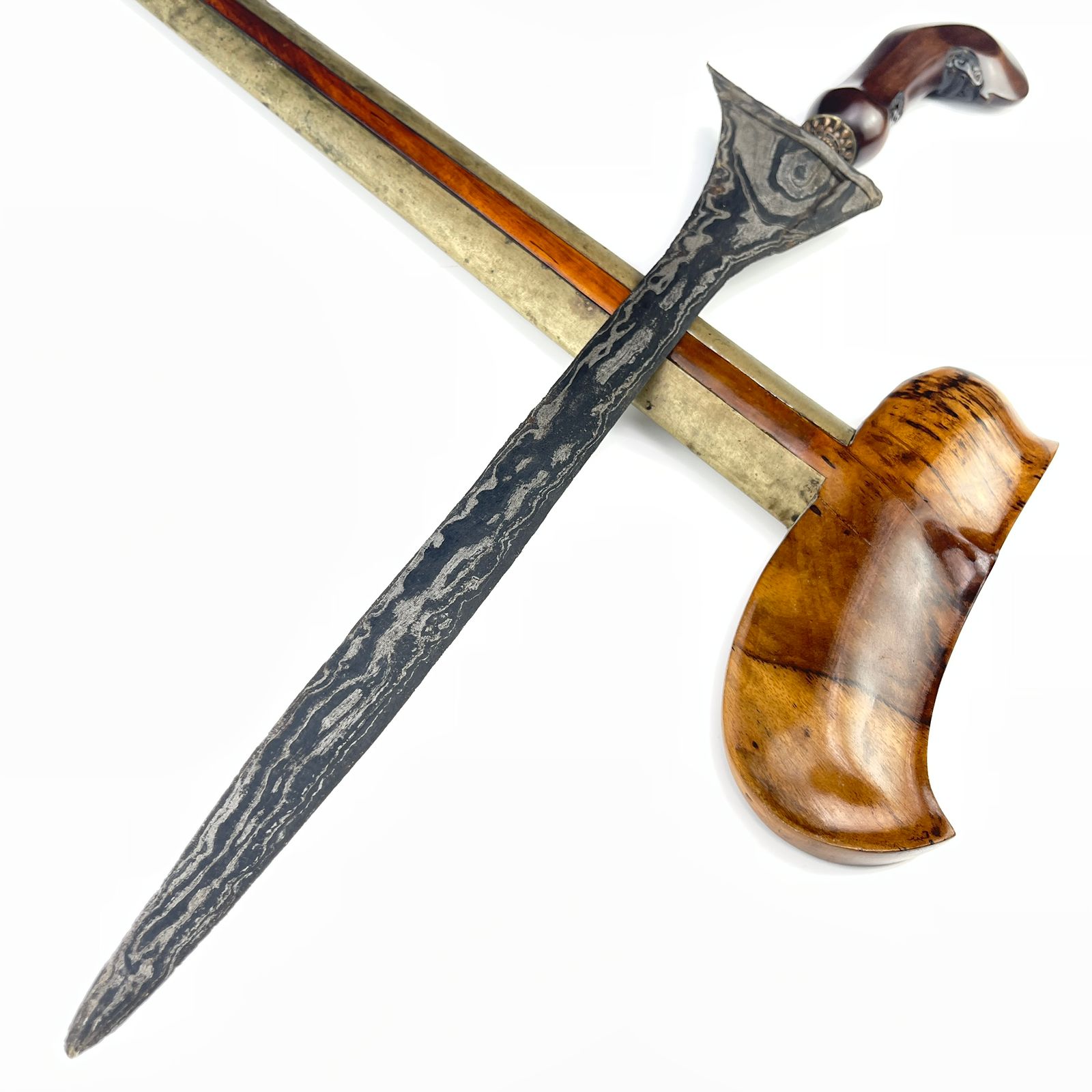 Keris Kebo Lajer Dwi Pamor Batu Lapak Kulit Semangka Sepuh