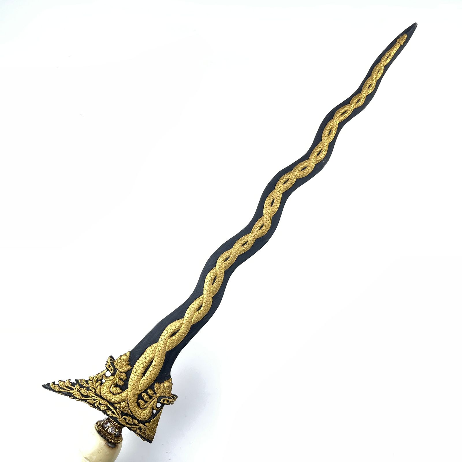 Keris Naga Temanten Tinatah Emas Tangguh Cirebon Sepuh