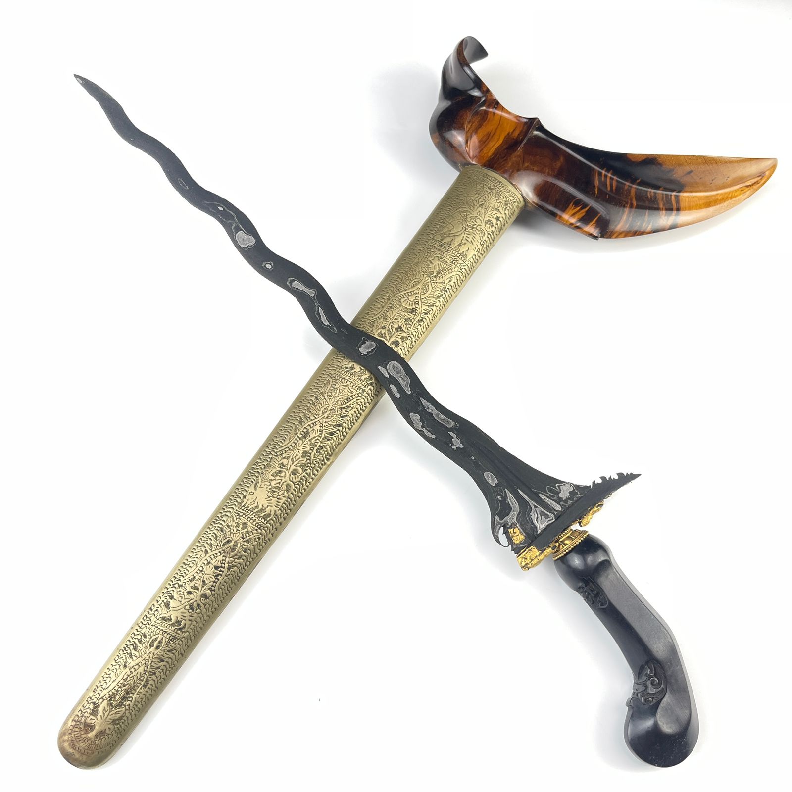Keris Sabuk Inten Luk 11 Tinatah Emas Panji Wilis Gajah Singa