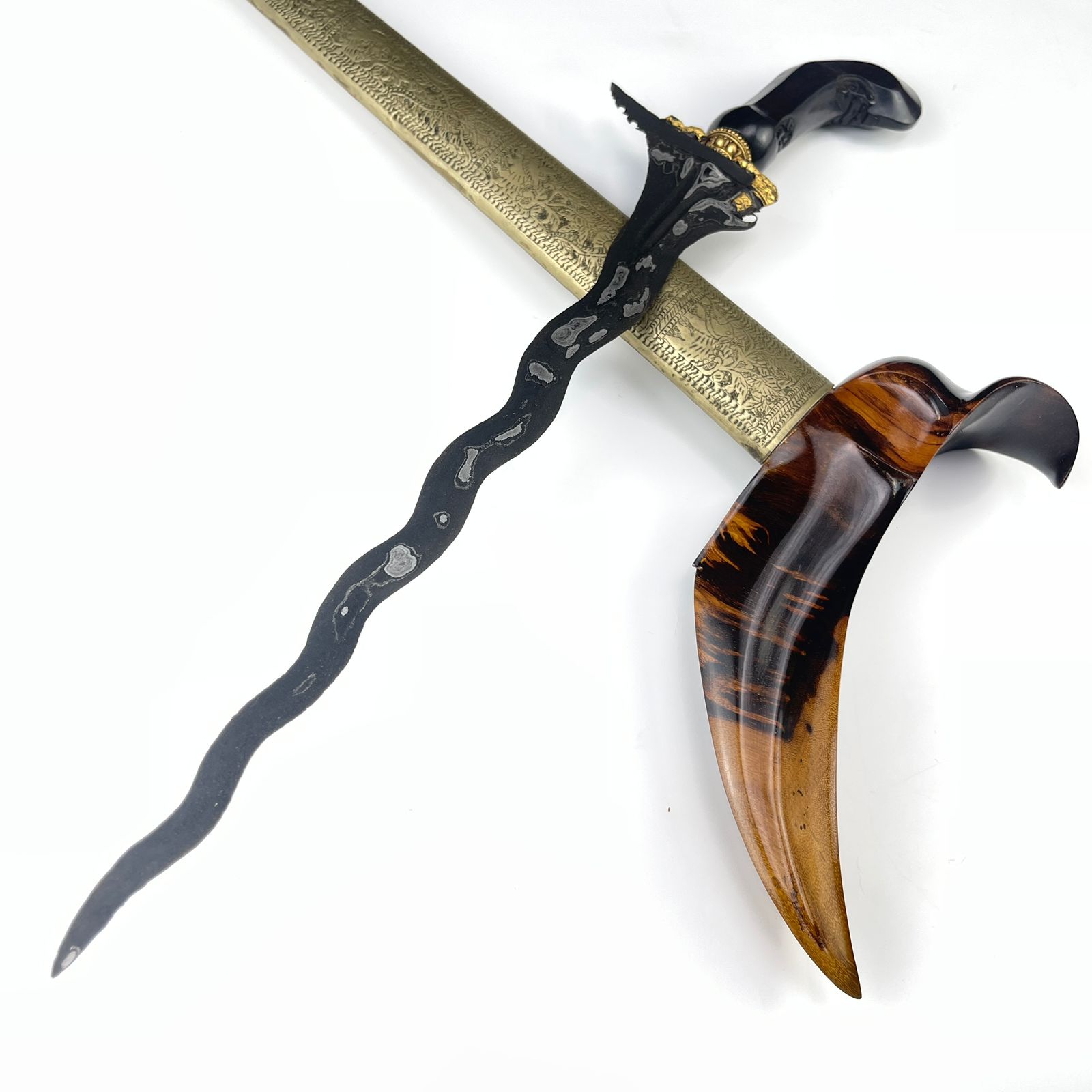 Keris Sabuk Inten Luk 11 Tinatah Emas Panji Wilis Gajah Singa