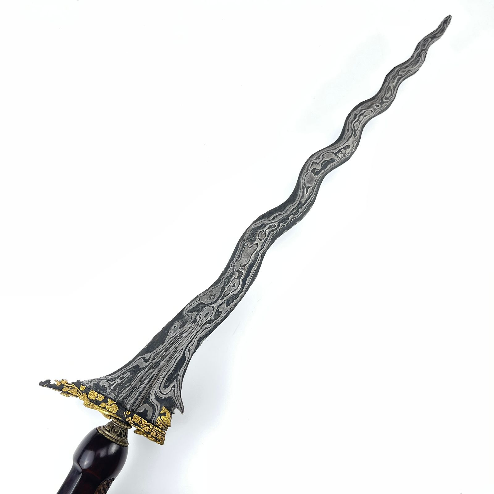 Keris Sengkelat Tinatah Emas Panji Wilis Gajah Singa