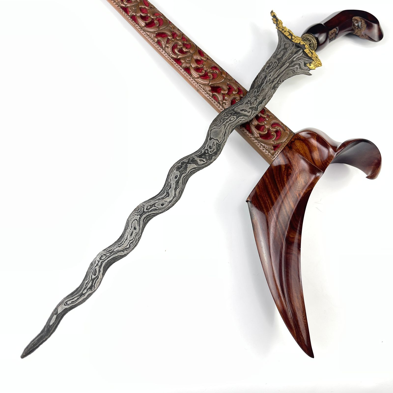 Keris Sengkelat Tinatah Emas Panji Wilis Gajah Singa