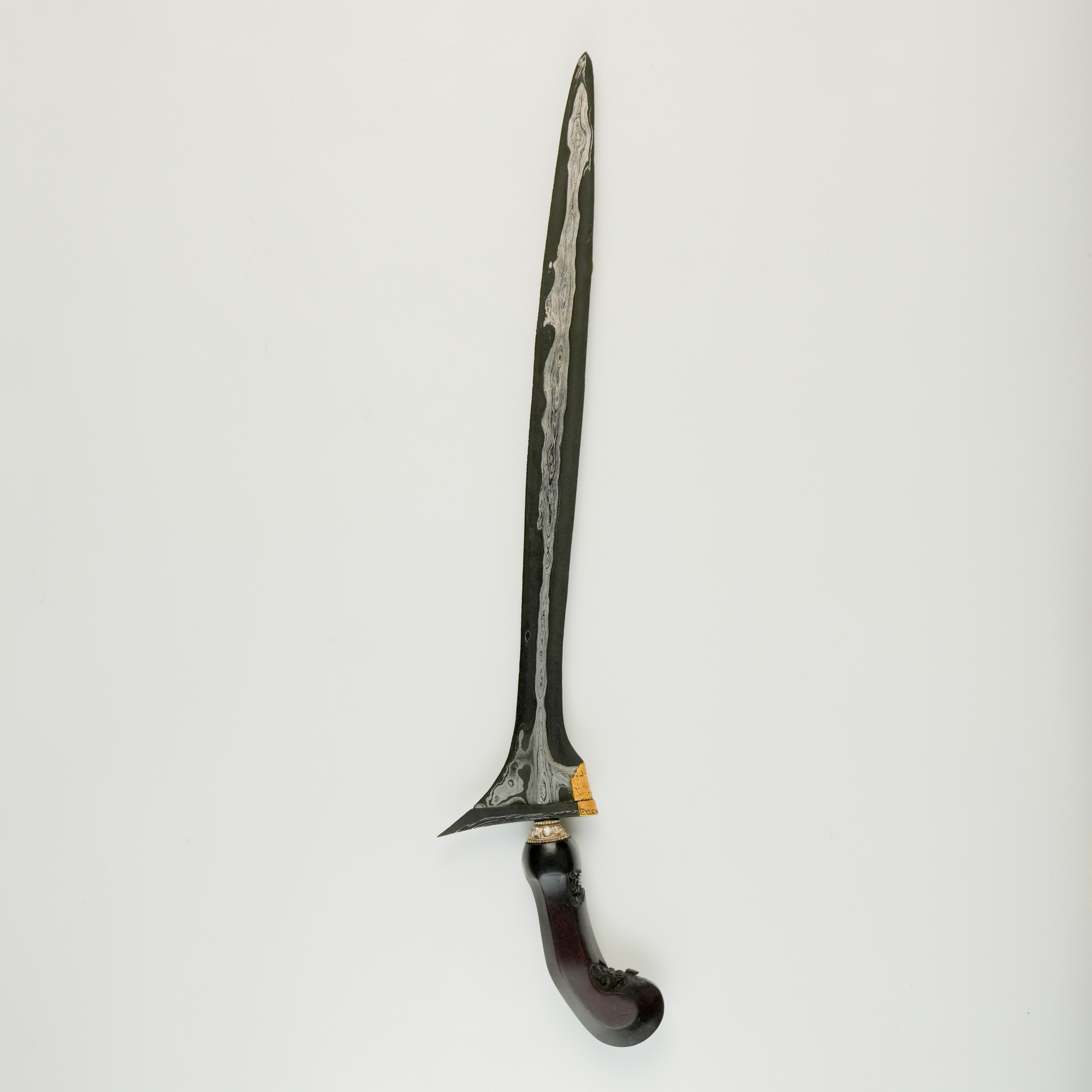 Keris Makoro Kinatah Emas Pamor Wiji Timun