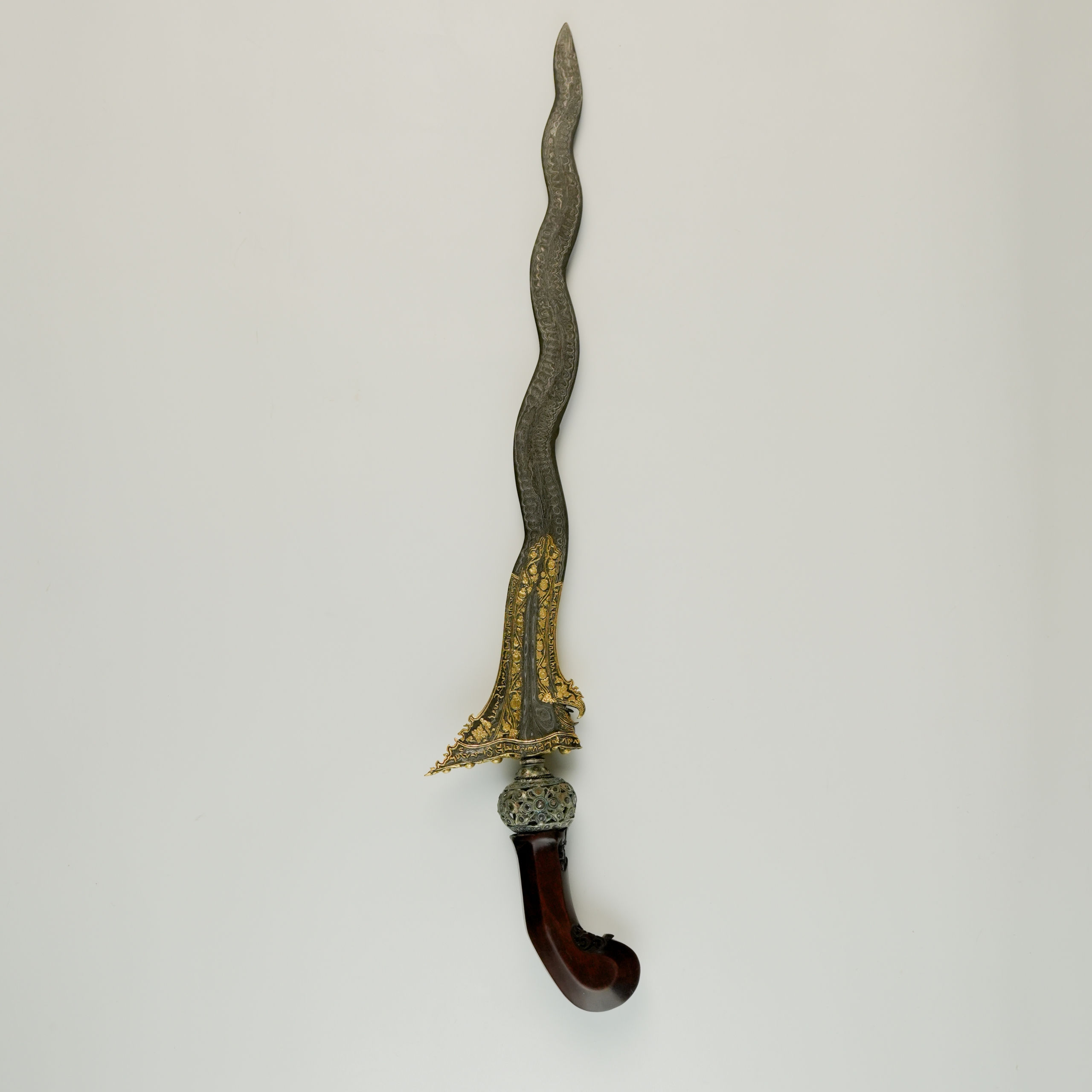 Keris Panimbal Kinatah Emas Pamor Untu Walang