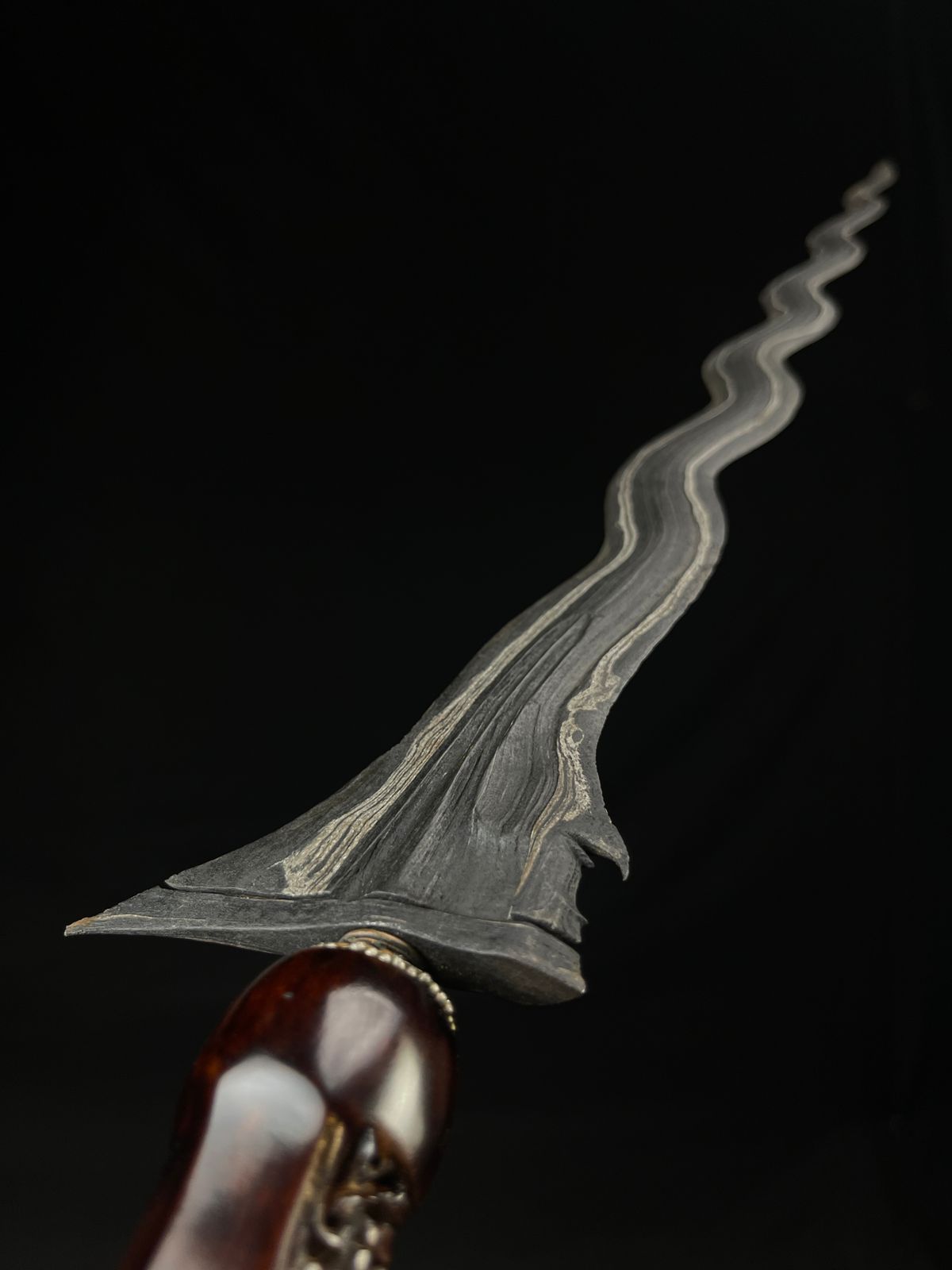 Keris Sengkelat Luk 13 Sepuh Pamor Wengkon