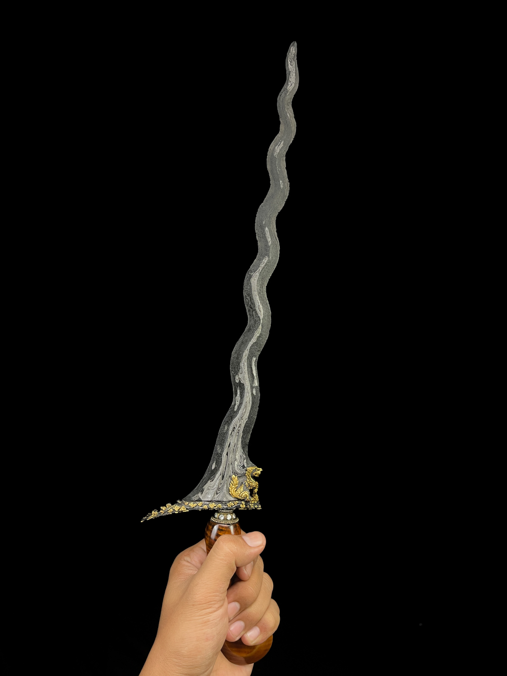 Keris Singo Barong Luk 13 Mataram Senopaten Kinatah Emas