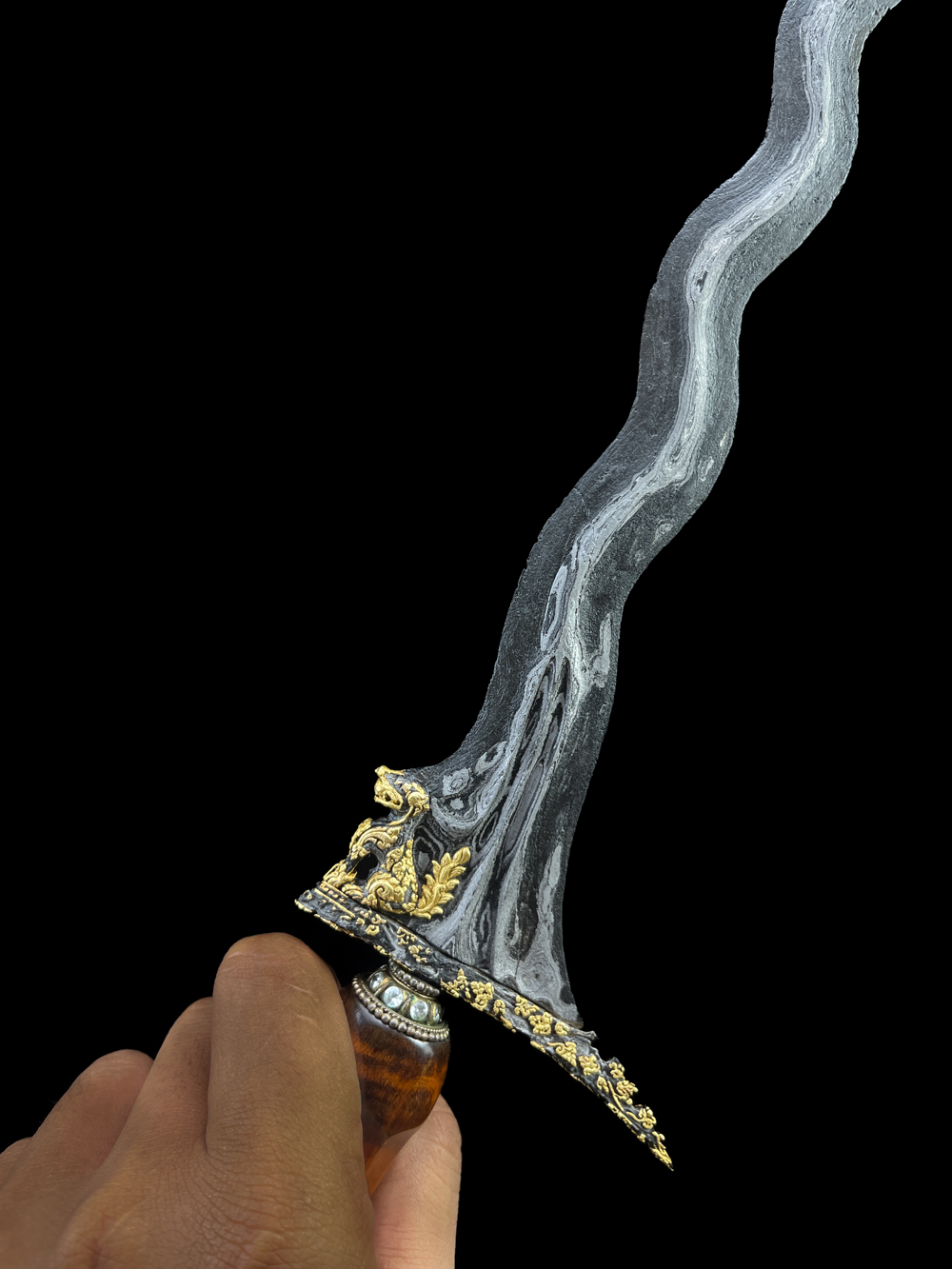 Keris Singo Barong Luk 13 Mataram Senopaten Kinatah Emas