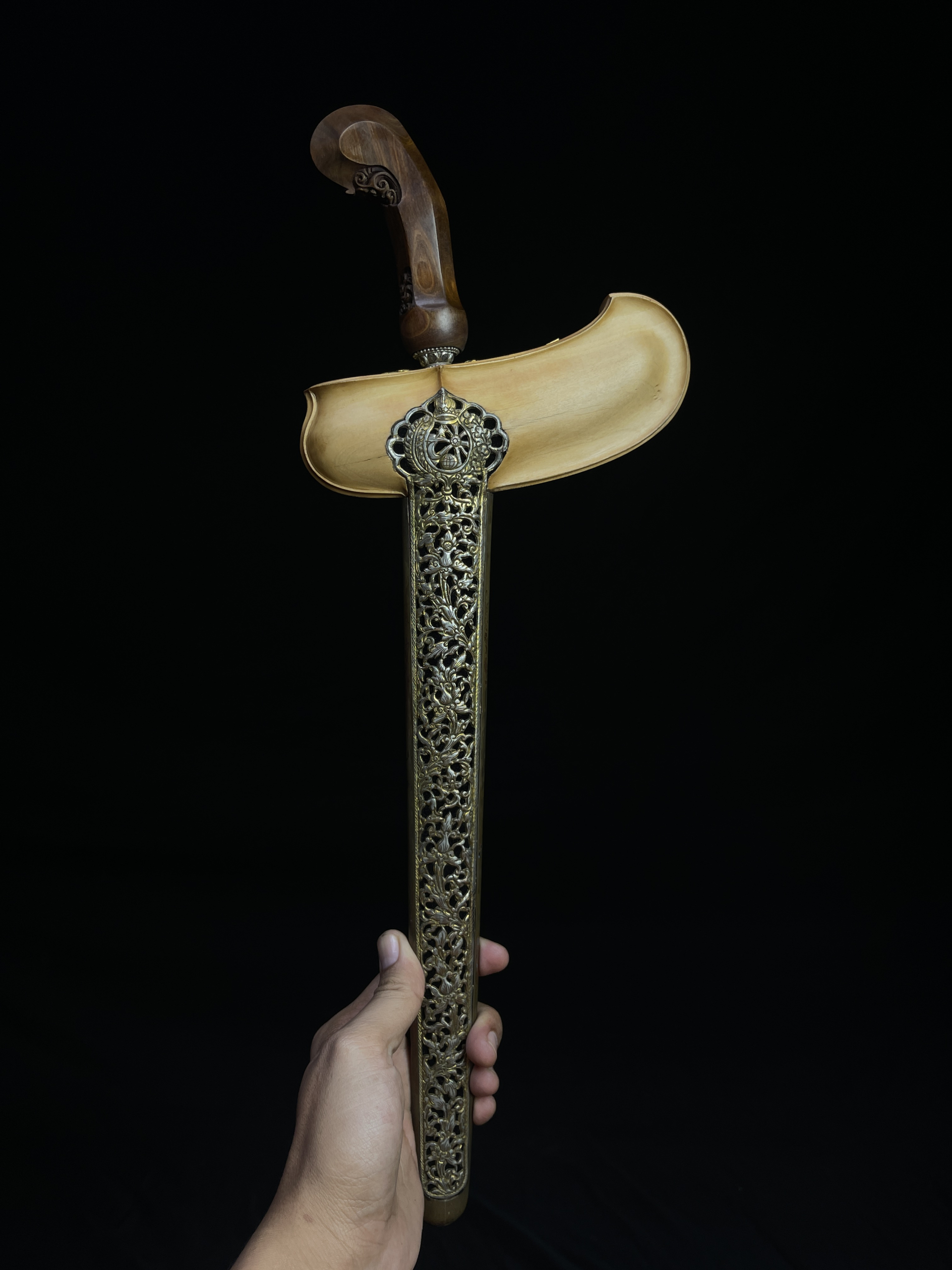 Keris Naga Sapta Tinatah Emas Asli